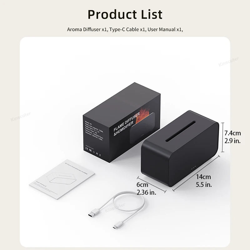 Title: FlameMist™ - Mini LED Aromatherapy Humidifier & Diffuser
