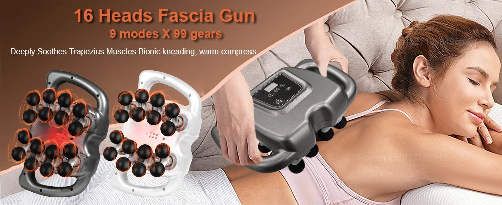 PulseRelief™ - 16-Head High-Intensity Muscle Massage Gun